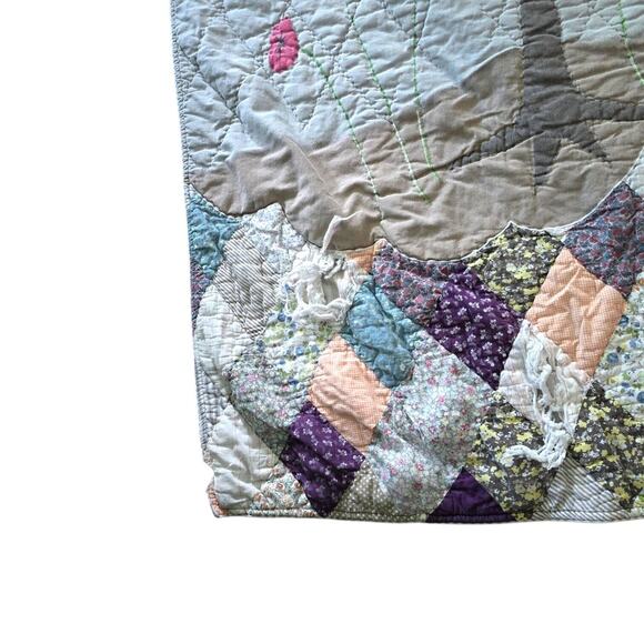 Anthropologie Rebecca Rebouche Oh To Dream Queen Quilt DAMAGED - Picture 3 of 7
